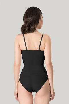 Body modelator dama, material elastic si respirabil de culoare negru