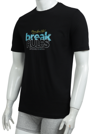 Tricou bărbați cu imprimeu BREAK RULES – croială lejeră