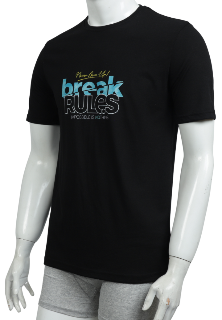 Tricou bărbați cu imprimeu BREAK RULES – croială lejeră