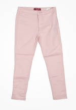 Blugi damă skinny talie înaltă – material elastic, subțire, roz deschis