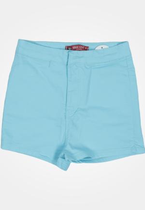 Blugi scurți damă de vară – elastici, mulați, cu buzunare la spate-blue