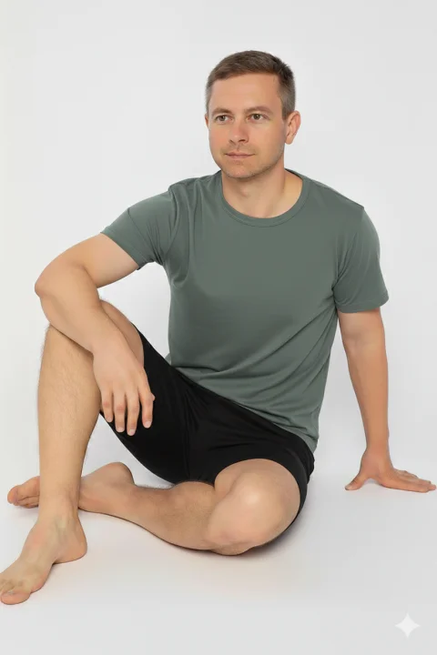 Pijama bărbați verde-negru – bumbac & modal