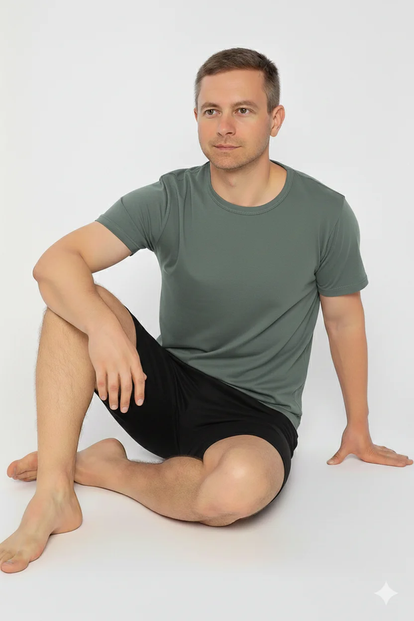 Pijama bărbați verde-negru – bumbac & modal