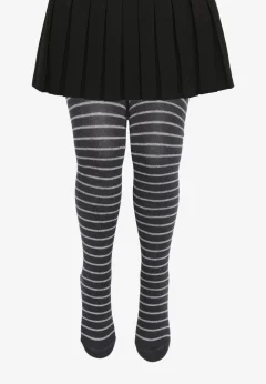 Dres pentru copii, ideal pentru sezonul toamnă-primăvară, gri cu dungi, fabricat din bumbac moale și elastic.