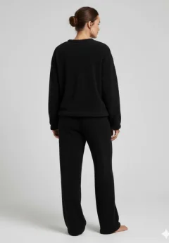 Pijamale damă cocolino negru cu imprimeu „The Good”