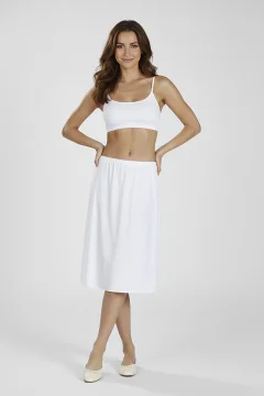 Jupa damă sub genunchi, culoare alb