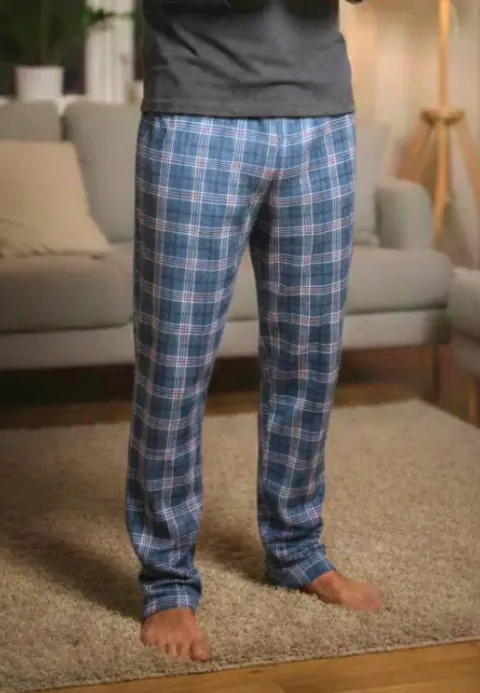 Pantaloni de pijama bărbați NAVY cu carouri negre si albe