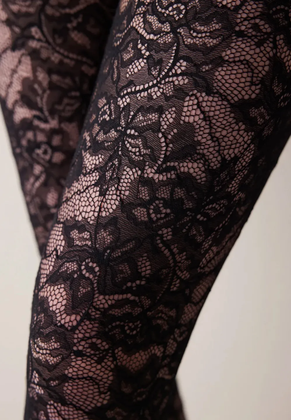 Colanți damă Penti „Lacy” din dantelă- transparent, negru