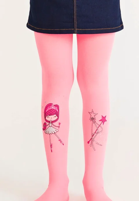 Dres fetițe Penti Young ,,Fairy Princess'', 40 den- imprimeu prințesă, roz