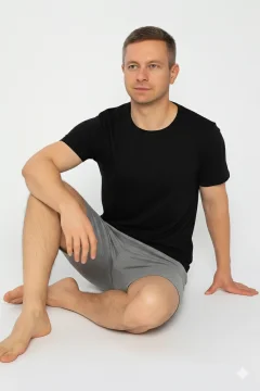 Pijama bărbați negru-gri