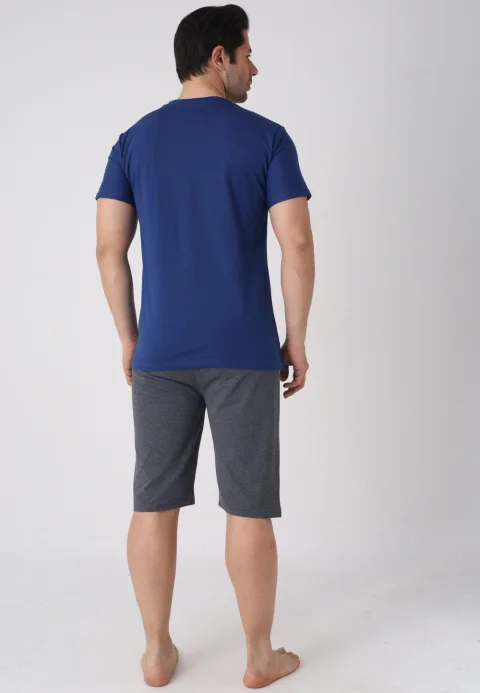 Pijama bărbați Paște, Bluemarin– tricou bumbac 100% și pantaloni 3/4