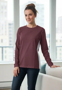 Bluză damă Vienetta mov cu mânecă lungă și imprimeu „Be Relax”