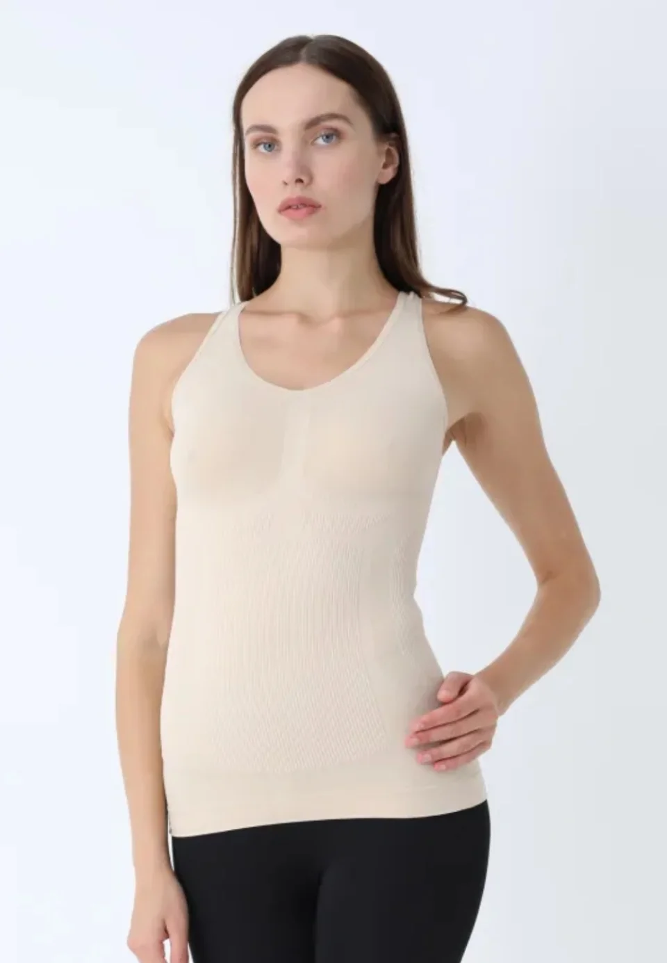 Maiou modelator fără cusături cu bandă din silicon – bej