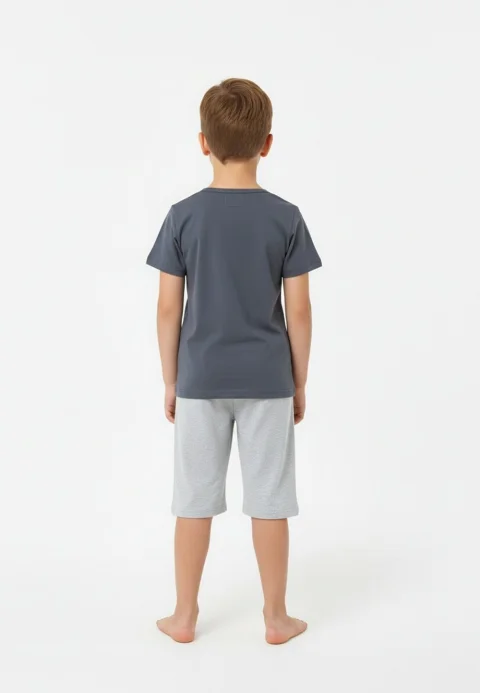 Pijama băieți Paște, bleumarin – tricou bumbac 100% și pantaloni