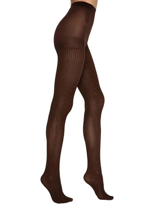 Dres Penti Lovely 70 DEN – Imprimeu ,,Shiny Rib'', culoare maro