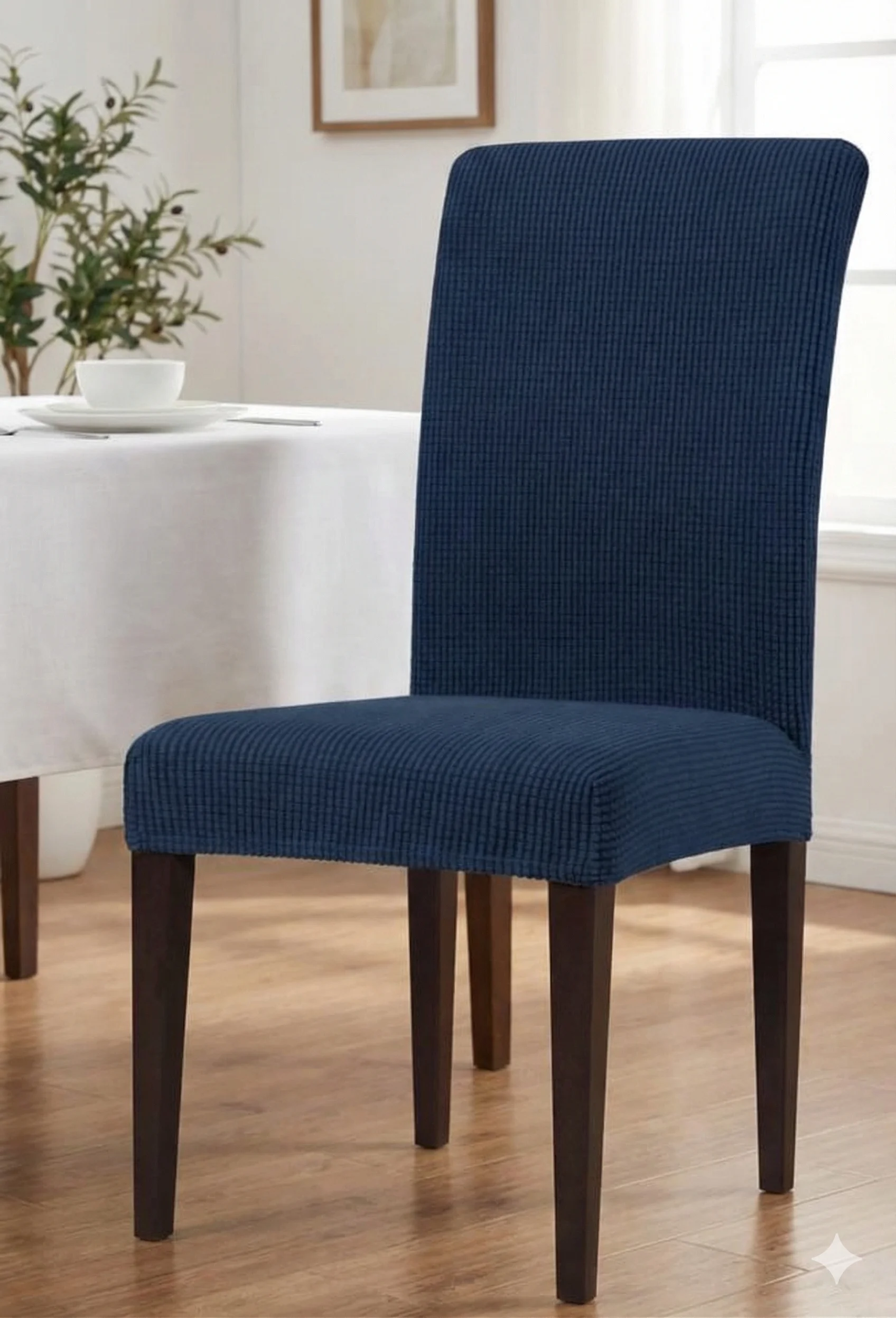 Set 6 Huse Elastice pentru Scaun din Lycra, Albastru