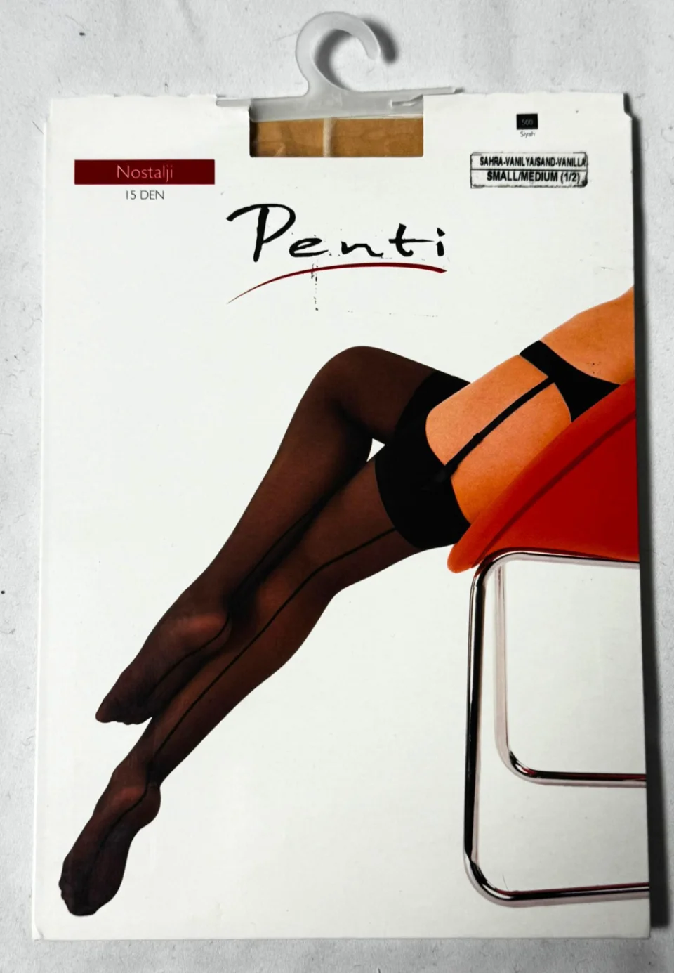 Dres Penti Portjartiera ,,Nostalji'' 15 DEN – cu dungă, mat și transparent,  culoare vanilie