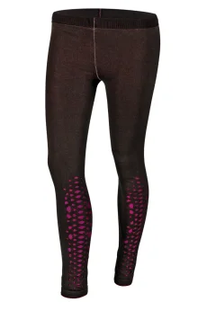 Colanți Sport Penti DUBLI – Roz Neon , Negru, cu Decupaj Plasă în Romburi