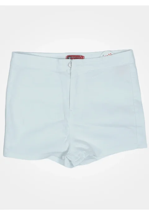 Blugi scurți damă de vară – elastici, mulați, cu buzunare la spate-alb