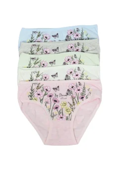 Set 5 chiloți fetițe – culori diverse FLORI