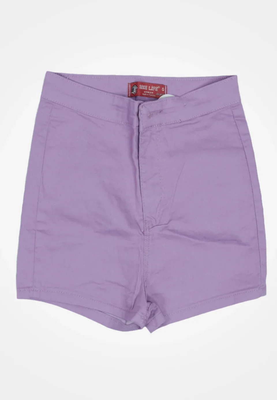 Blugi scurți damă de vară – elastici, mulați, cu buzunare la spate-lila