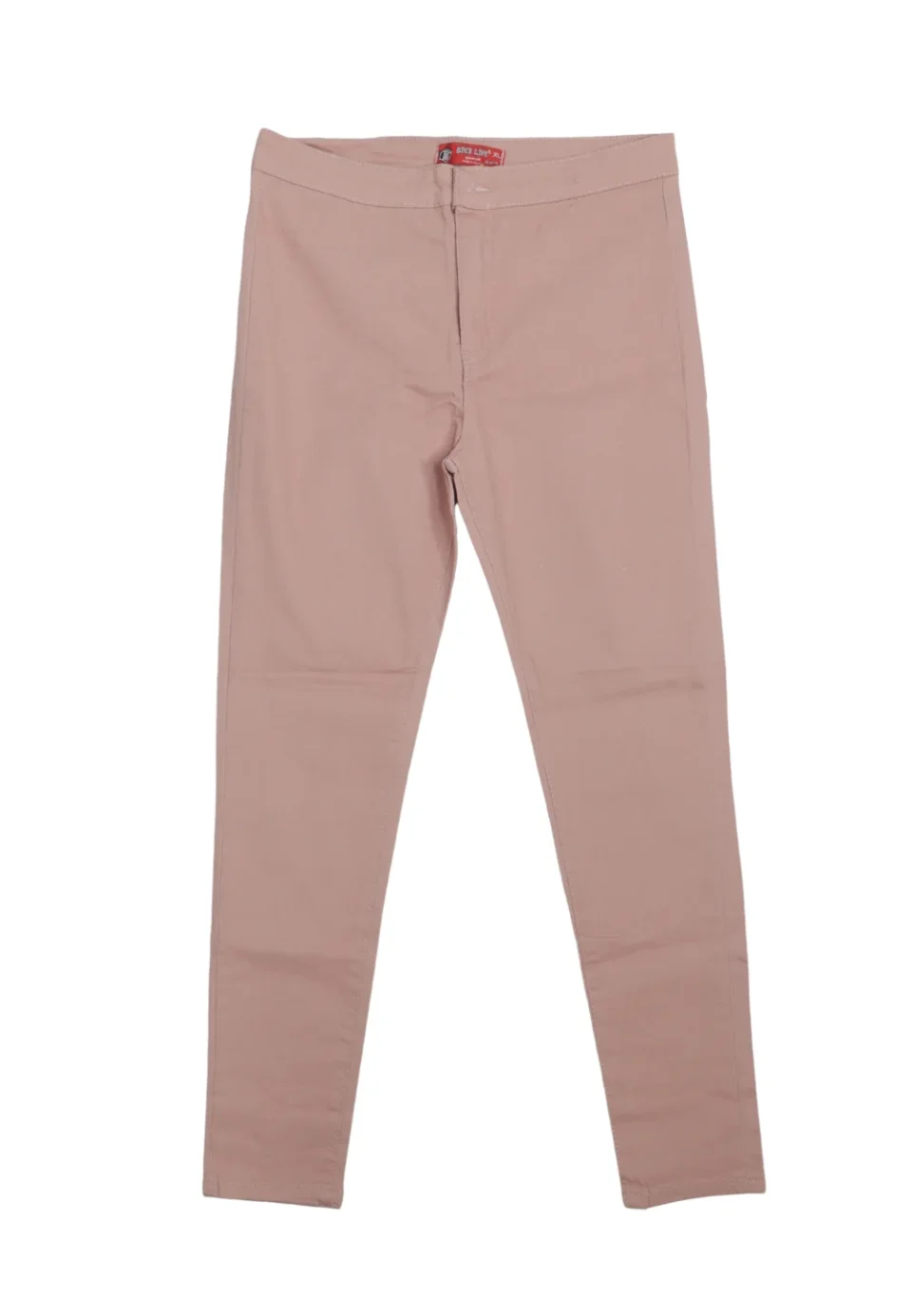 Blugi damă skinny talie înaltă – material elastic, subțire, roz pudrat