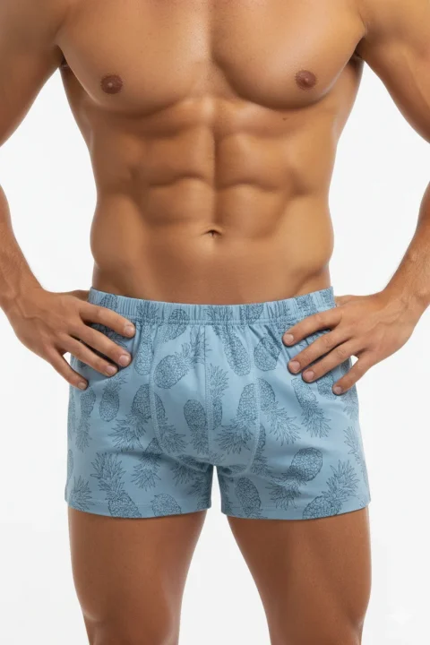 Boxeri bărbătești imprimeu tropical ananas