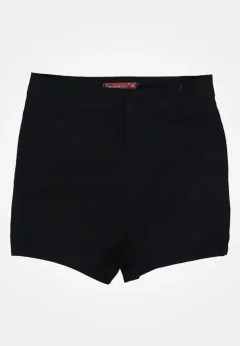 Blugi scurți damă de vară – elastici, mulați, cu buzunare la spate-negru