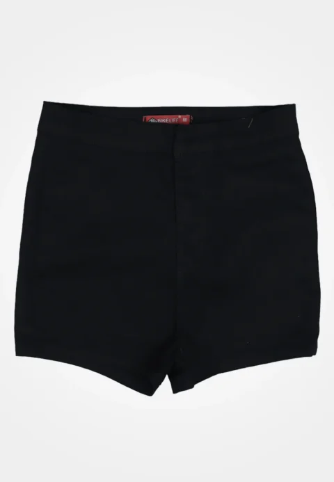 Blugi scurți damă de vară – elastici, mulați, cu buzunare la spate-negru