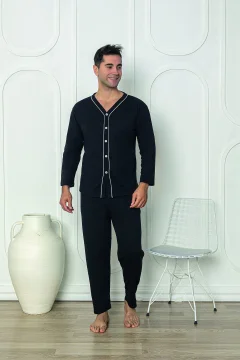 Pijama bărbați din bumbac cu mânecă lungă și pantaloni lungi BLUMARIN