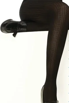 Dres Penti damă Curved Line, negru, dres opac, model tricot