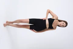 Pantaloni modelatori scurți cu talie înaltă – negru