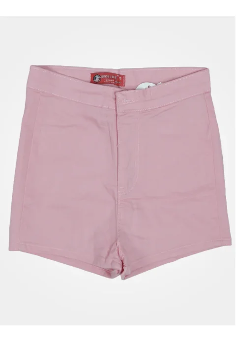 Blugi scurți damă de vară – elastici, mulați, cu buzunare la spate-roz