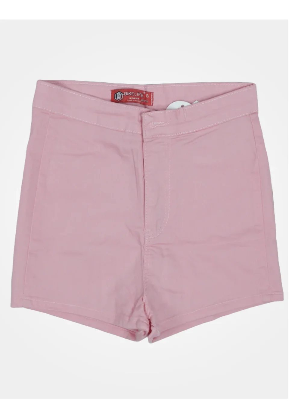 Blugi scurți damă de vară – elastici, mulați, cu buzunare la spate-roz