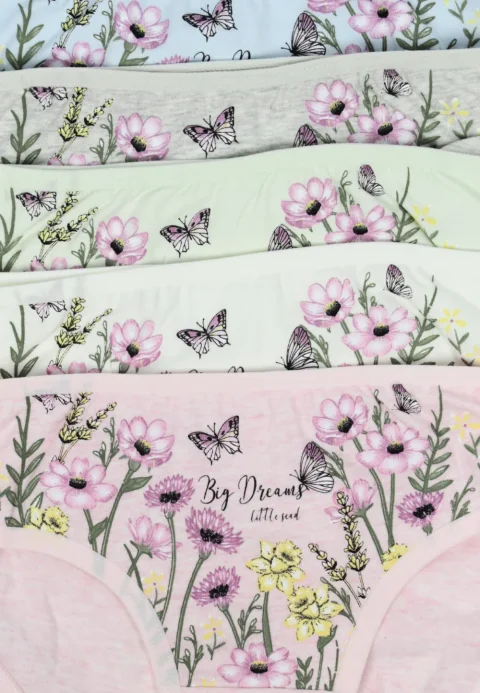 Set 5 chiloți fetițe – culori diverse FLORI