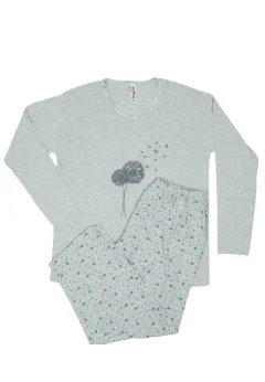 Pijama damă  din bumbac mânecă lunga și pantaloni