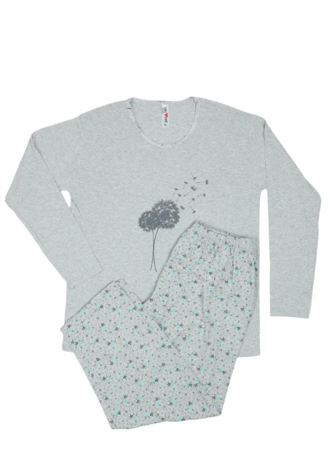 Pijama damă  din bumbac mânecă lunga și pantaloni