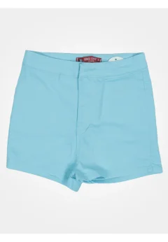 Blugi scurți damă de vară – elastici, mulați, cu buzunare la spate-blue