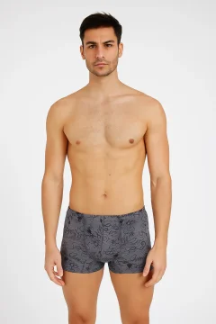 Boxeri bărbătești imprimeu graffiti GRI