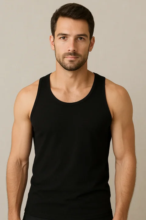 Maiou bărbați clasic negru