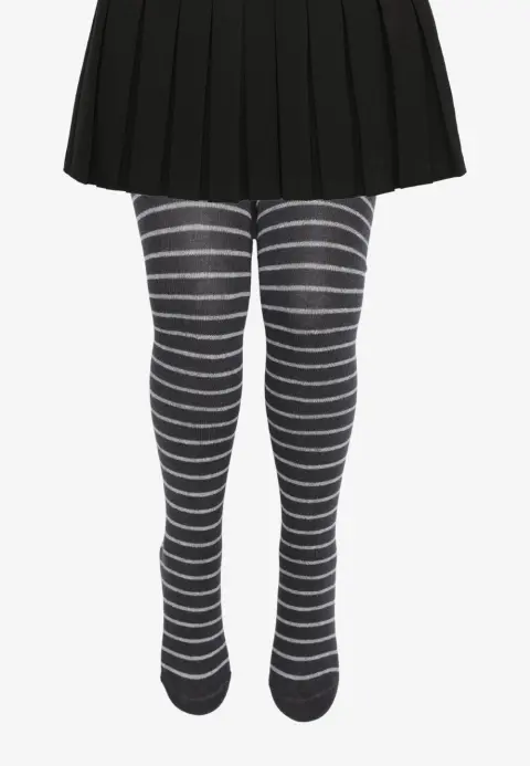 Dres pentru copii, ideal pentru sezonul toamnă-primăvară, gri cu dungi, fabricat din bumbac moale și elastic.