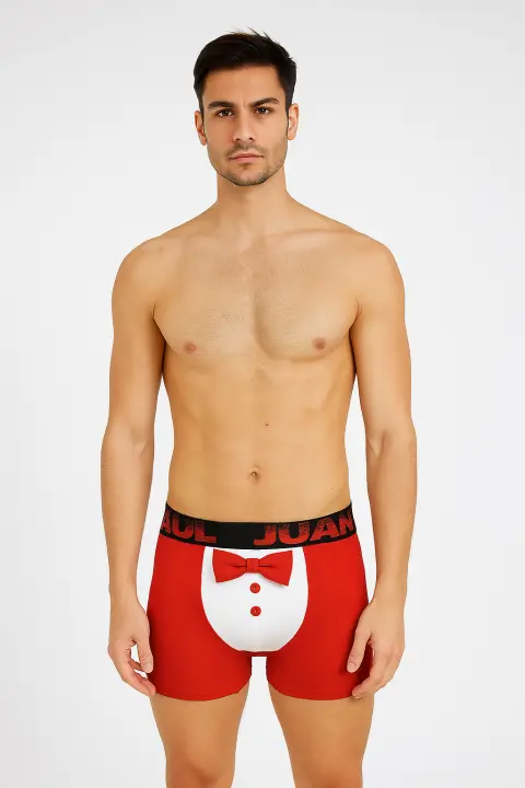 Boxeri bărbați roșii cu papion