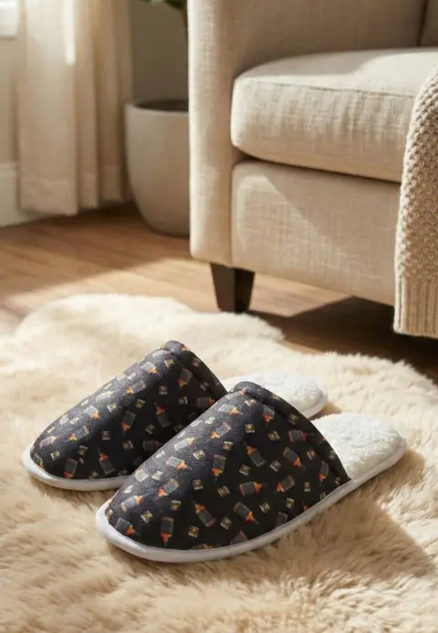 Papuci de casă pentru bărbați, model Whiskey – călduroși și comozi