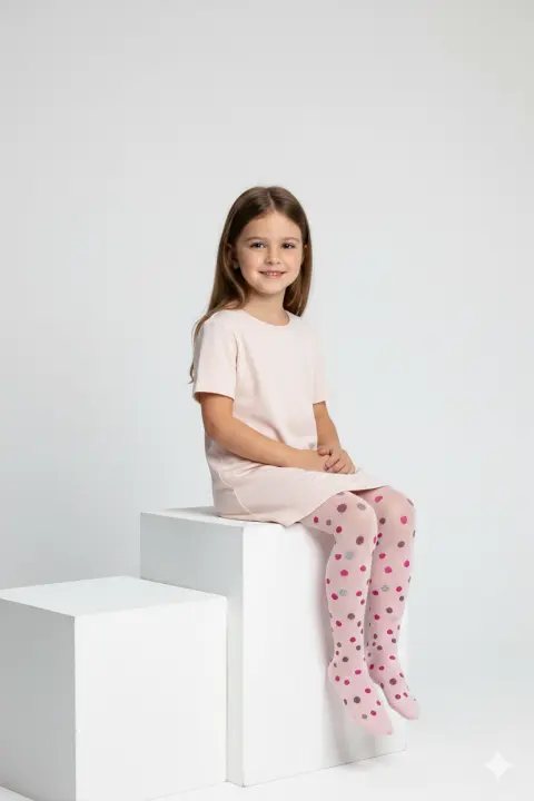 Dres fetițe Penti Young ,,Heart Dot'' 50 Den-mat, opac, roz