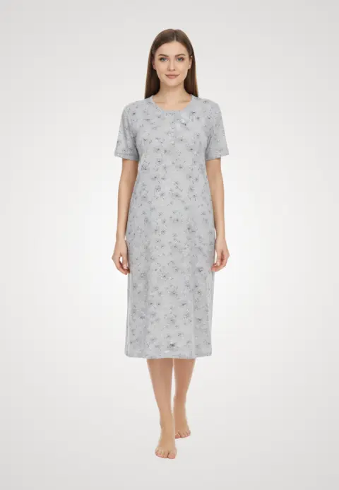Cămașă de noapte gri cu imprimeu papadie
