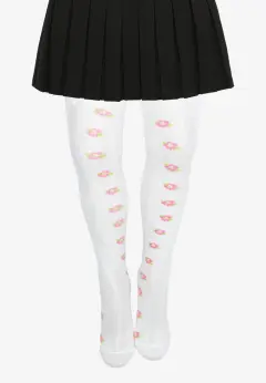 Dres pentru copii alb cu flori roz