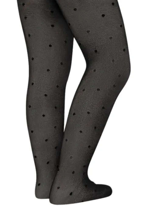 Dres fetițe Penti Young ,,Stil'', 20 den- mat, imprimeu buline, negru