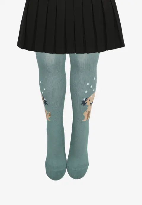 Dres copii verde cu cățeluș – model jucăuș și confortabil