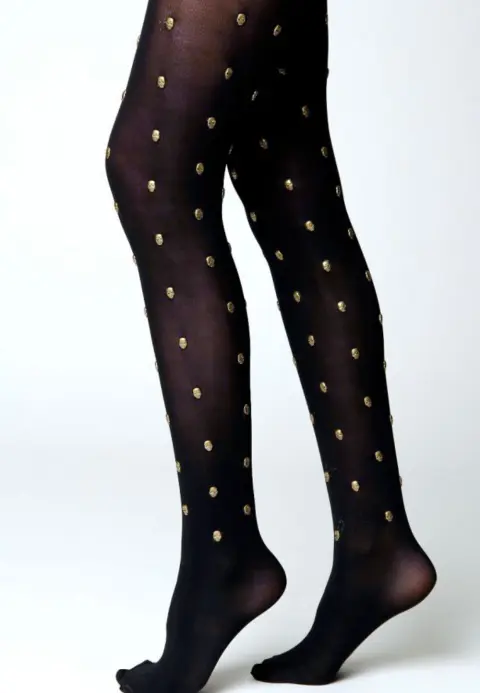 Dres damă Penti 40 DEN ,,Petra''- imprimeu craniu, culoare mov inchis