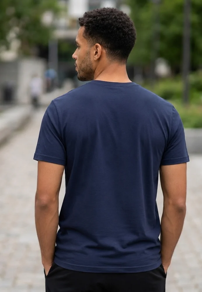 Tricou pentru bărbați - Design "RUN Faster" 1982,  bleumarin — imagine 2